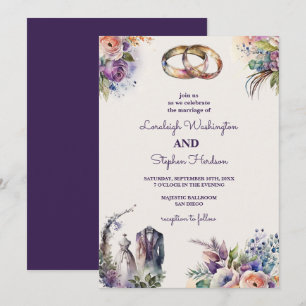 Invitation Pastel Floral Dreamy Enchantant Fairytale Mariage