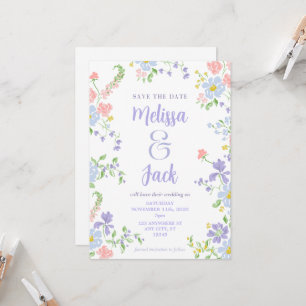 Invitation Pastel Floral Enregistrer la date