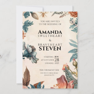 Invitation Pastel & Floral Mariage