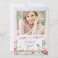 Pastel Floral Photo Anniversaire