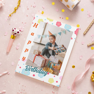 Invitation Pastel floral photo d'anniversaire