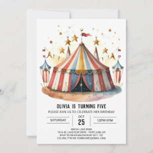 Invitation Pastel Fun Festival Circus Anniversaire