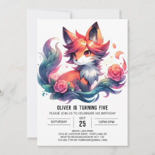 Invitation Pastel Fun Fox Anniversaire