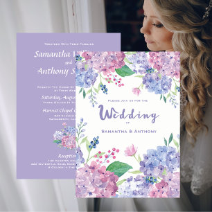 Invitation Pastel Hydrangeas - Mariage