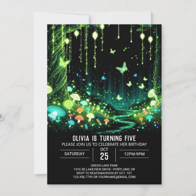 Invitation Pastel Imaginaire Woodland Digital Anniversaire (Devant)