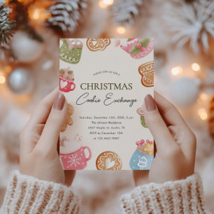 Invitation Pastel Jouer Noël Cookie Exchange Party
