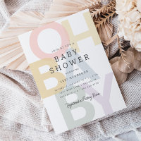 Pastel joyeux Oh Baby Baby shower neutre
