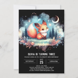 Invitation Pastel Little Fox Anniversaire numérique