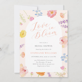 Invitation Pastel Love in Bloom Floral Bridal Shower