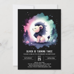 Invitation Pastel Majestic Lion Anniversaire