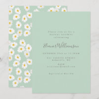 Pastel Mint Sage Green Daisy Flower Fête des marié