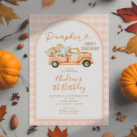 Pastel Orange Tractor Citrouille En vichy Annivers