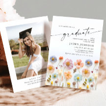 Pastel Pink Boho Fleur sauvage de la fête de gradu