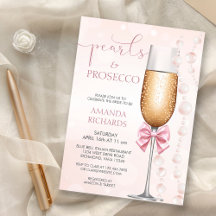 Pastel Pink Pearls et Fête des mariées Prosecco