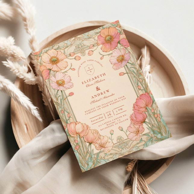 Invitation Pastel Poppy Garden Wedding (Créateur téléchargé)