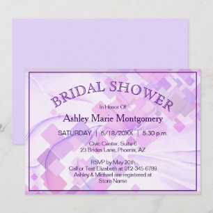 Invitation Pastel Purples Fête des mariées géométrique person