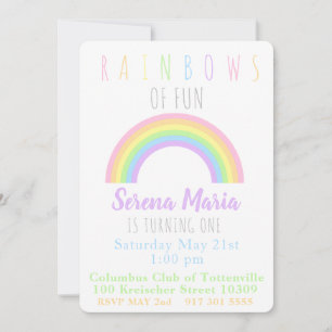 Invitation Pastel Rainbow