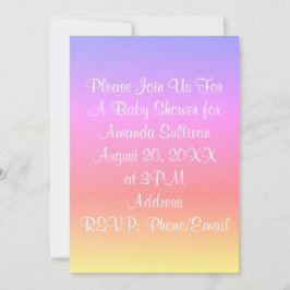 Invitation Pastel Rainbow Baby shower rose bleu pourpre 4Aman