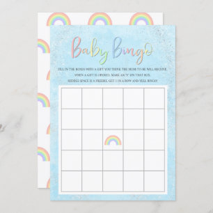 Invitation Pastel Rainbow & Clouds Baby Bingo