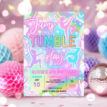 Pastel Rainbow Neon Gymnastique Anniversaire