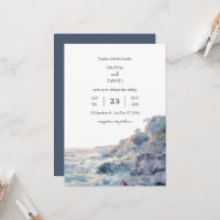 Pastel Rocky Shoreline Sunrise Art Beach Mariage