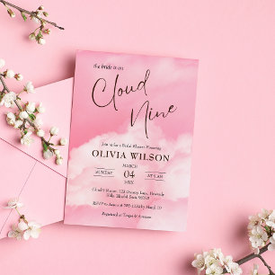 Invitation Pastel Rose Sur Cloud 9 Fête des mariées