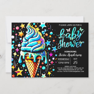 Invitation Pastel Scoop Ice Cream Boy Baby shower