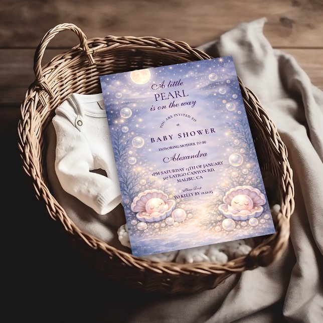 Invitation Pastel Seashell Pearl Baby Shower (Créateur téléchargé)