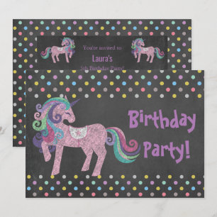 INVITATION PASTEL SPOT UNICORN ANNIVERSAIRE DU PARTI