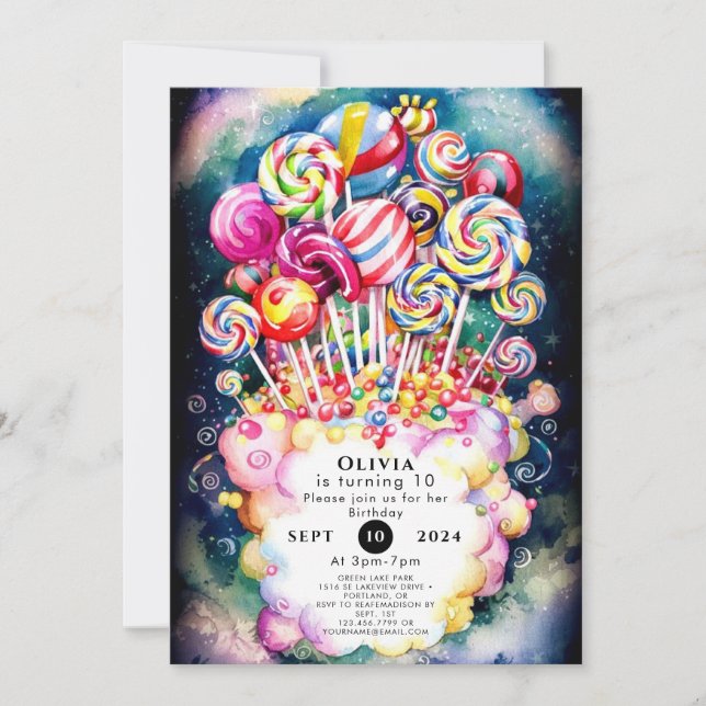 Invitation Pastel Sprinkle Candyland Anniversaire (Devant)