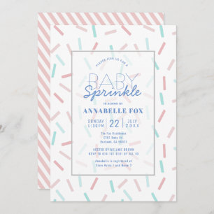 Invitation Pastel Sprinkles Girl Baby Sprinkle Douche