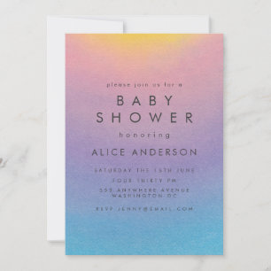 Invitation Pastel Sunset Watercolor Ombre Baby shower