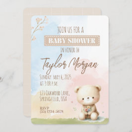 Invitation Pastel Teddy Bear