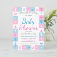 Pastel Tiny Icons Baby Shower