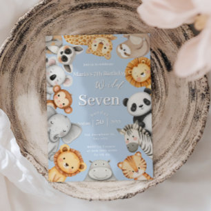 Invitation Pastel Tropical Wild Jungle Safari Animaux