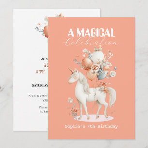 Invitation Pastel Unicorn Anniversaire