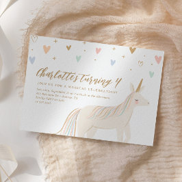 Invitation Pastel Unicorn Fille Anniversaire