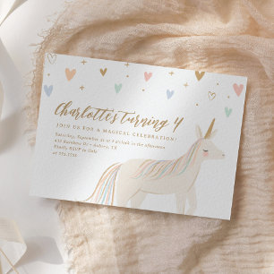 Invitation Pastel Unicorn Fille Anniversaire