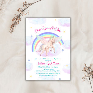 Invitation Pastel Unicorn Rainbow Fairytale Baby shower