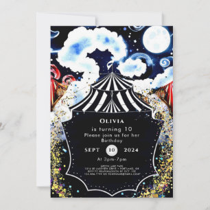 Invitation Pastel Whimsical Circus Anniversaire
