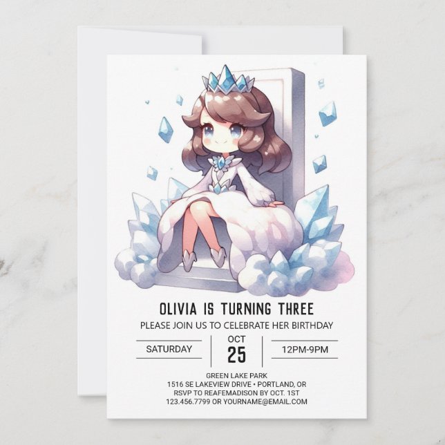 Invitation Pastel Whimsical Princess Anniversaire (Devant)