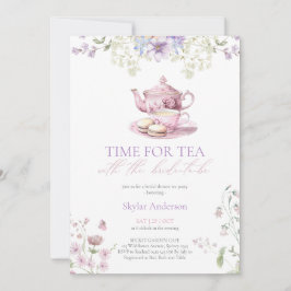Invitation Pastel Wildflower Time for Tea Bridal Shower Party