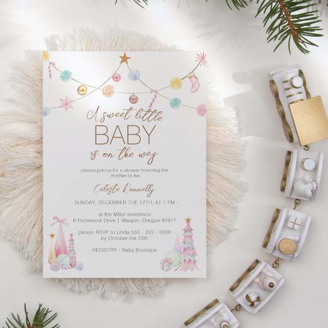 Invitation Pastel Winter Wonderland Sweet Little Baby shower (Créateur téléchargé)