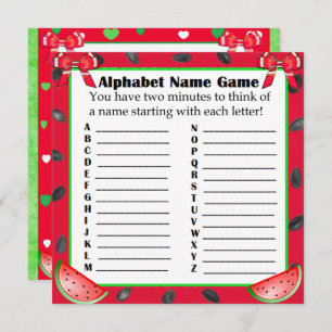 Invitation Pastèque bilatérale de jeux de baby shower