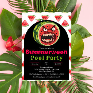 Invitation Pastèque Furieuse Drôle Summerween Fête de Piscine