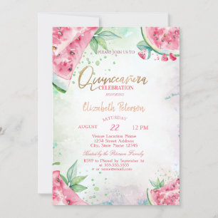 Invitation Pastèque tropicale Quinceanera été