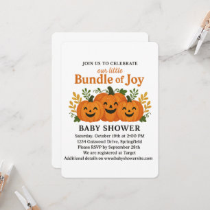Invitation Patch de Citrouille d'automne de Glittery Fun