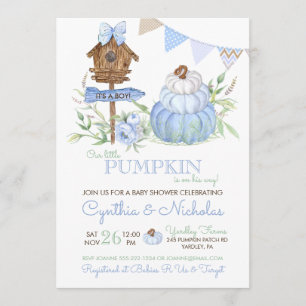 Invitation Patch de citrouilles bleues Maison pour oiseaux Ga