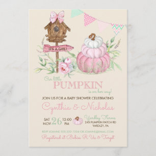 Invitation Patch de citrouilles roses Maison pour oiseaux Fil