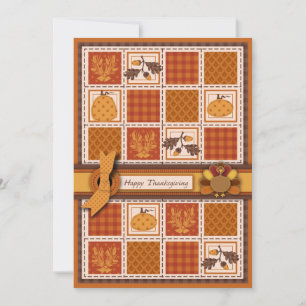 Invitation Patchwork Quilted look Thanksgiving